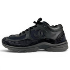 Chanel Suede Leather with CC Logo Low Cut Sneakers Black — view 3