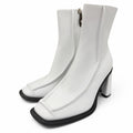 Louis Vuitton Line Leather Ankle Boots White
