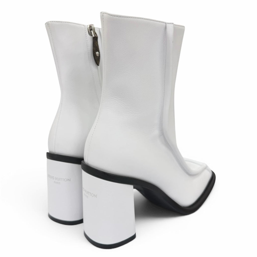 Louis Vuitton Line Leather Ankle Boots White — view 3