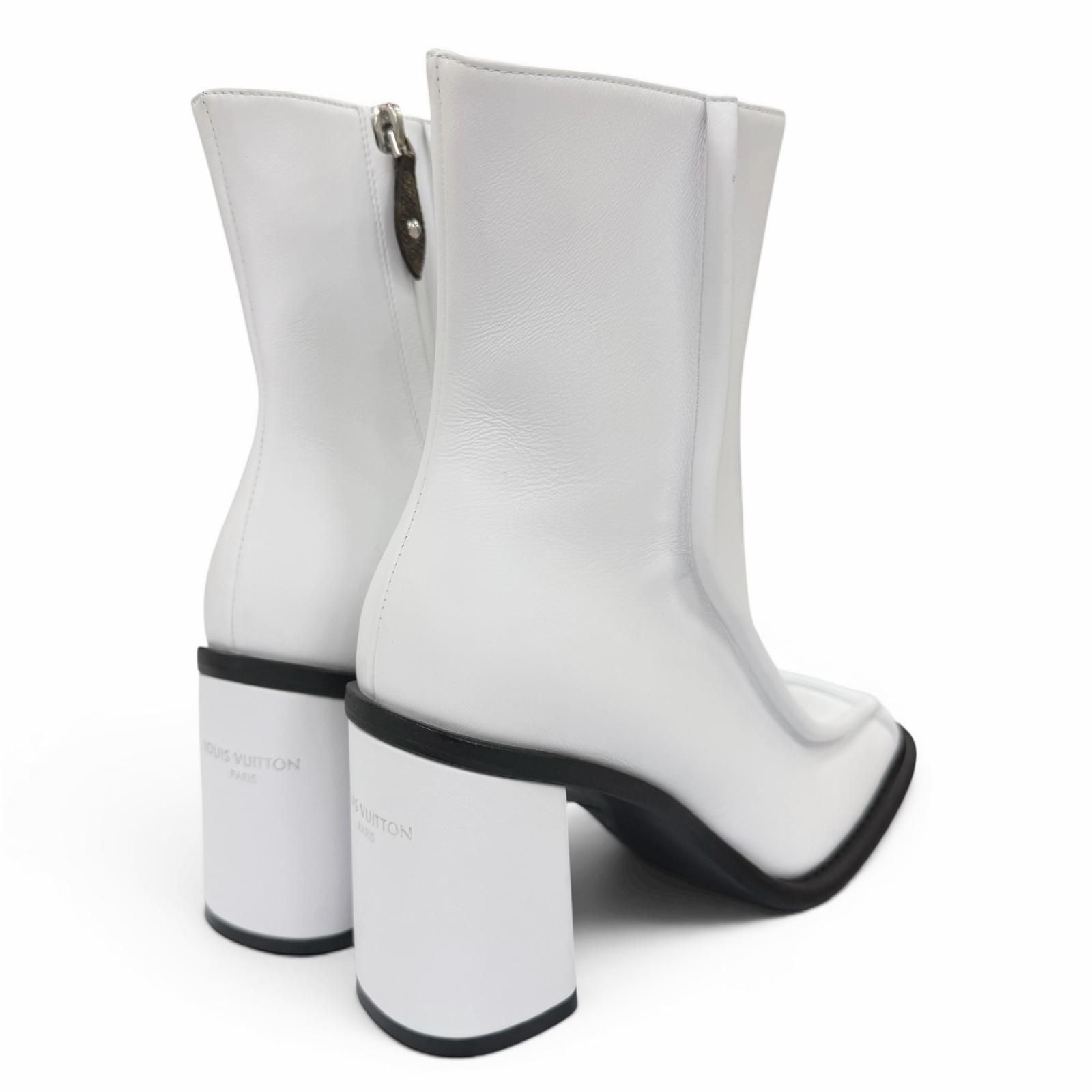 Louis Vuitton Line Leather Ankle Boots White — view 3