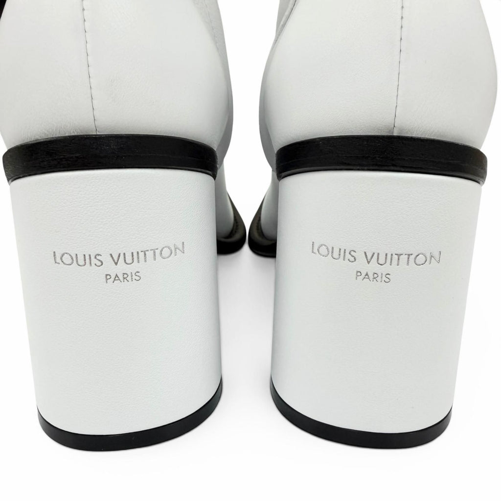 Louis Vuitton Line Leather Ankle Boots White — view 9