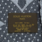 Louis Vuitton Echarpe Logo Mania Wool Silk Blend LV with Fringe Scarf Light Blue — view 6