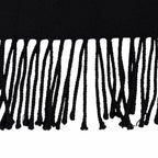 Chanel Wool Cashmere Blend CC Logo Shawl Scarf with Fringe Black Gold — view 4
