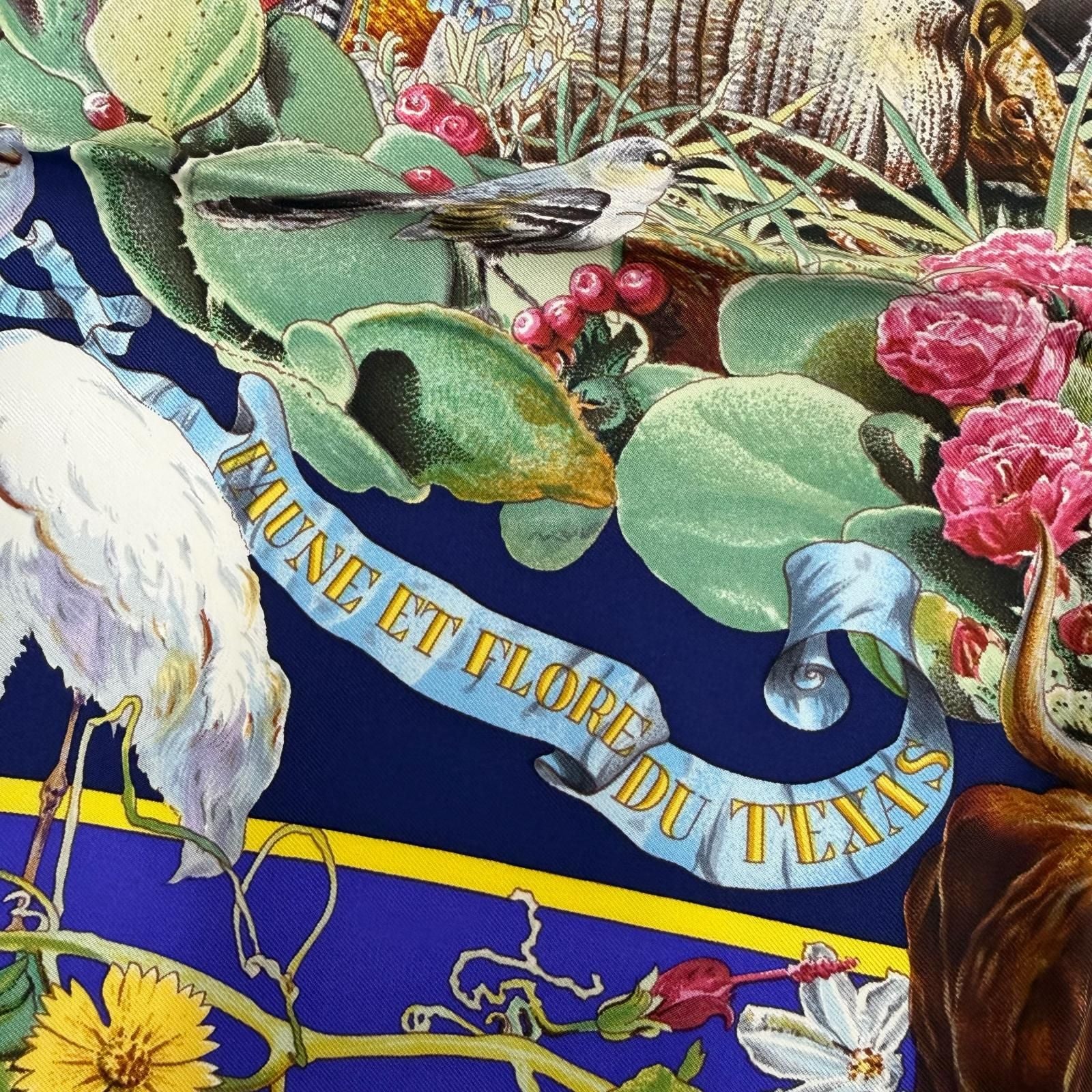 Hermes Carre 90 Faune Et Flore du Texas Wildlife Illustrated Guide to Flora and — view 6