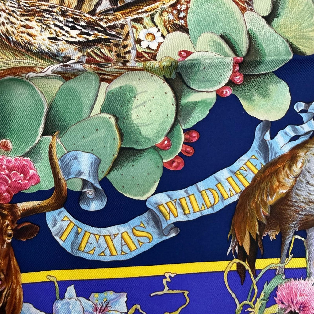 Hermes Carre 90 Faune Et Flore du Texas Wildlife Illustrated Guide to Flora and — view 7