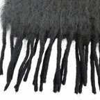 Loewe Mohair Wool Anag Lambskin Patch Fringe Scarf Black — view 5