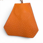 Hermes Vintage Leather Silver Martin Margiela Era Clochette Necklace Orange — view 3