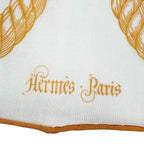 Hermes Carre 45 Della Cavalleria Cotton 100% Scarf Handkerchief Orange White — view 8