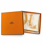 Hermes Carre 45 Della Cavalleria Cotton 100% Scarf Handkerchief Orange White — view 2