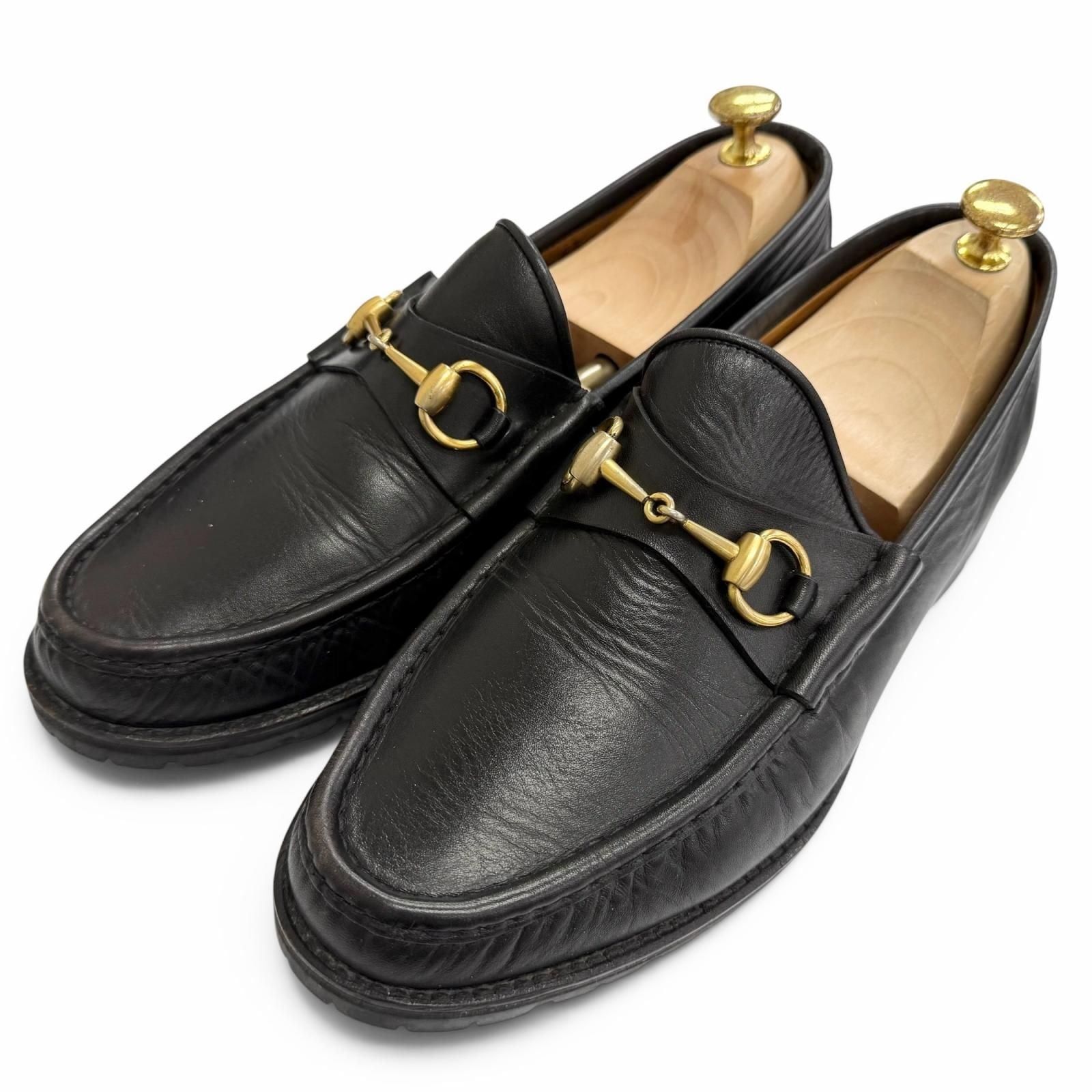 Gucci Vintage 111 Leather Horsebit Loafers Business Shoes Black