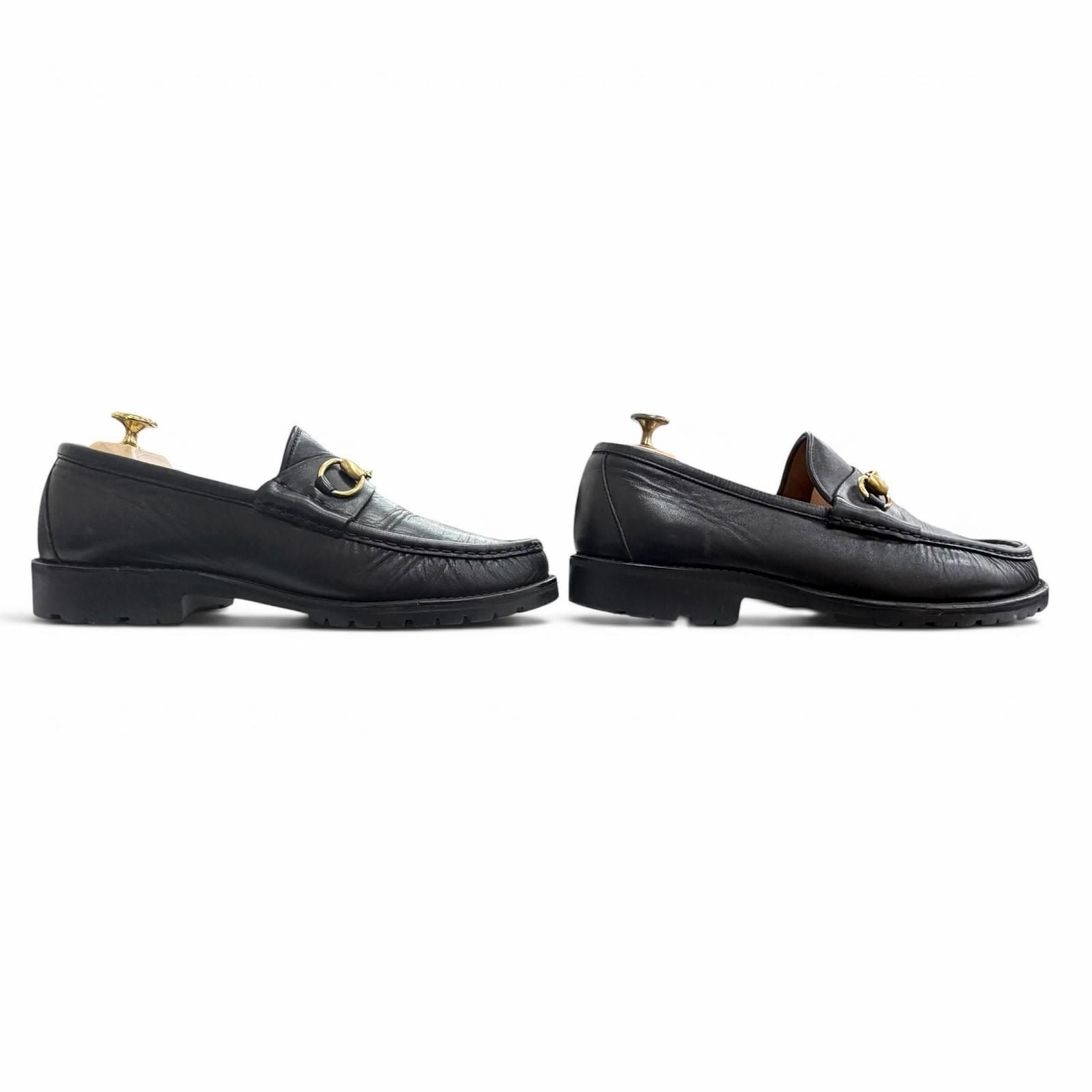 Gucci Vintage 111 Leather Horsebit Loafers Business Shoes Black — view 3