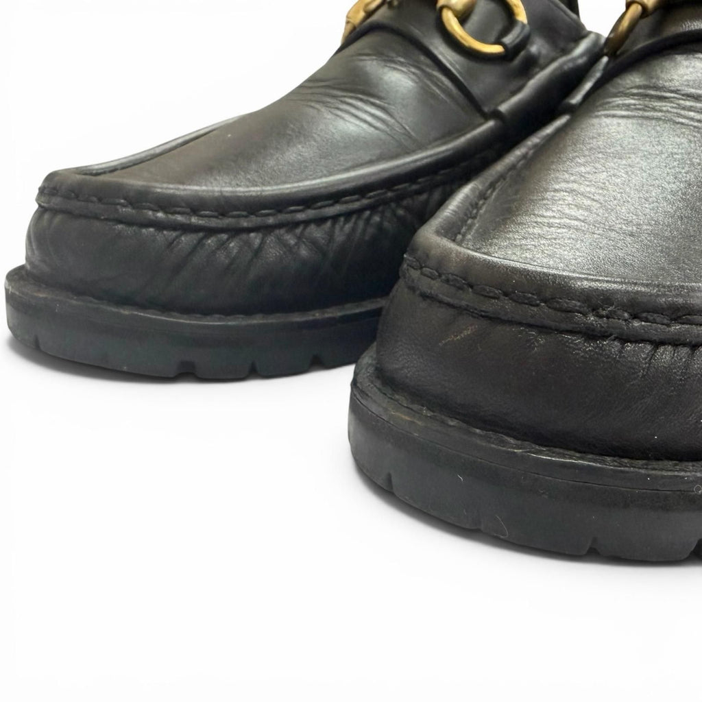 Gucci Vintage 111 Leather Horsebit Loafers Business Shoes Black — view 4