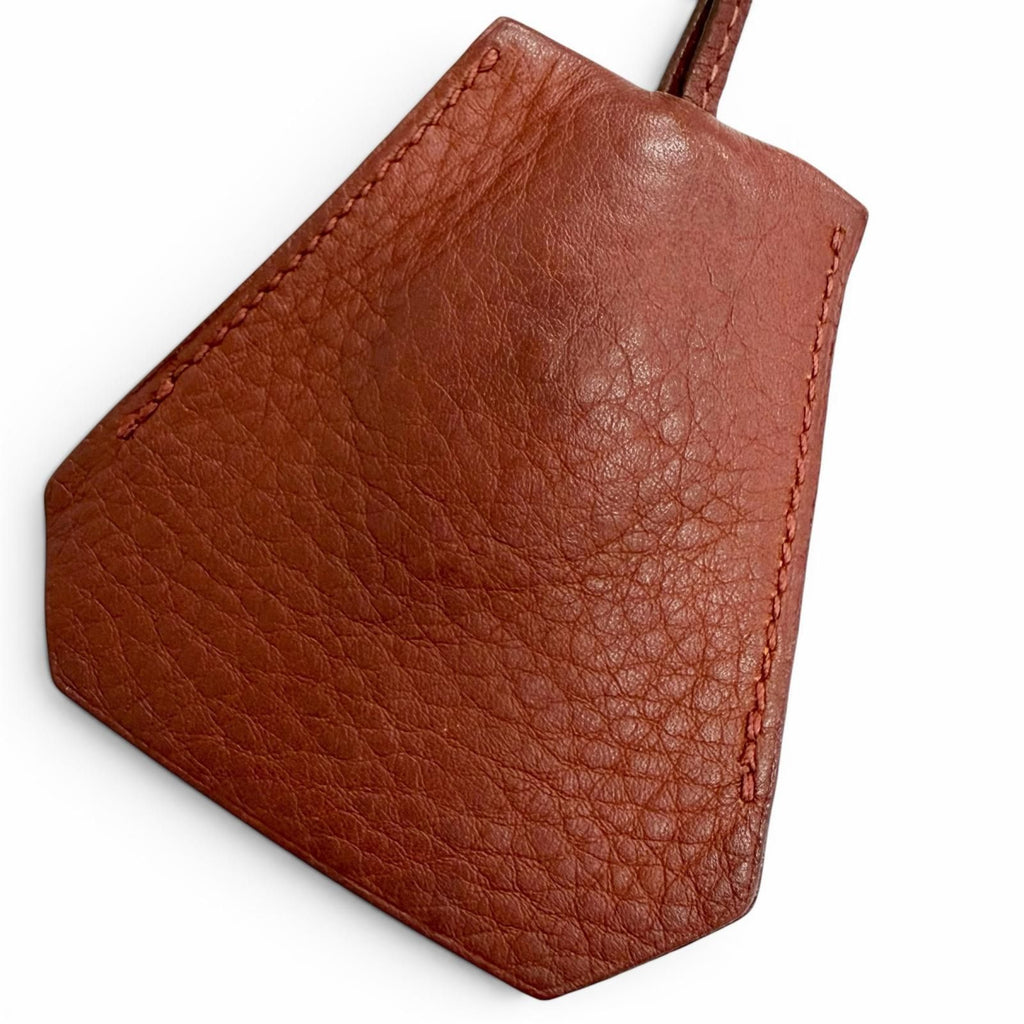 Hermes Vintage Leather Rouge Ash Silver Martin Margiela Era Clochette Necklace