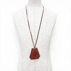 Hermes Vintage Leather Rouge Ash Silver Martin Margiela Era Clochette Necklace — view 4