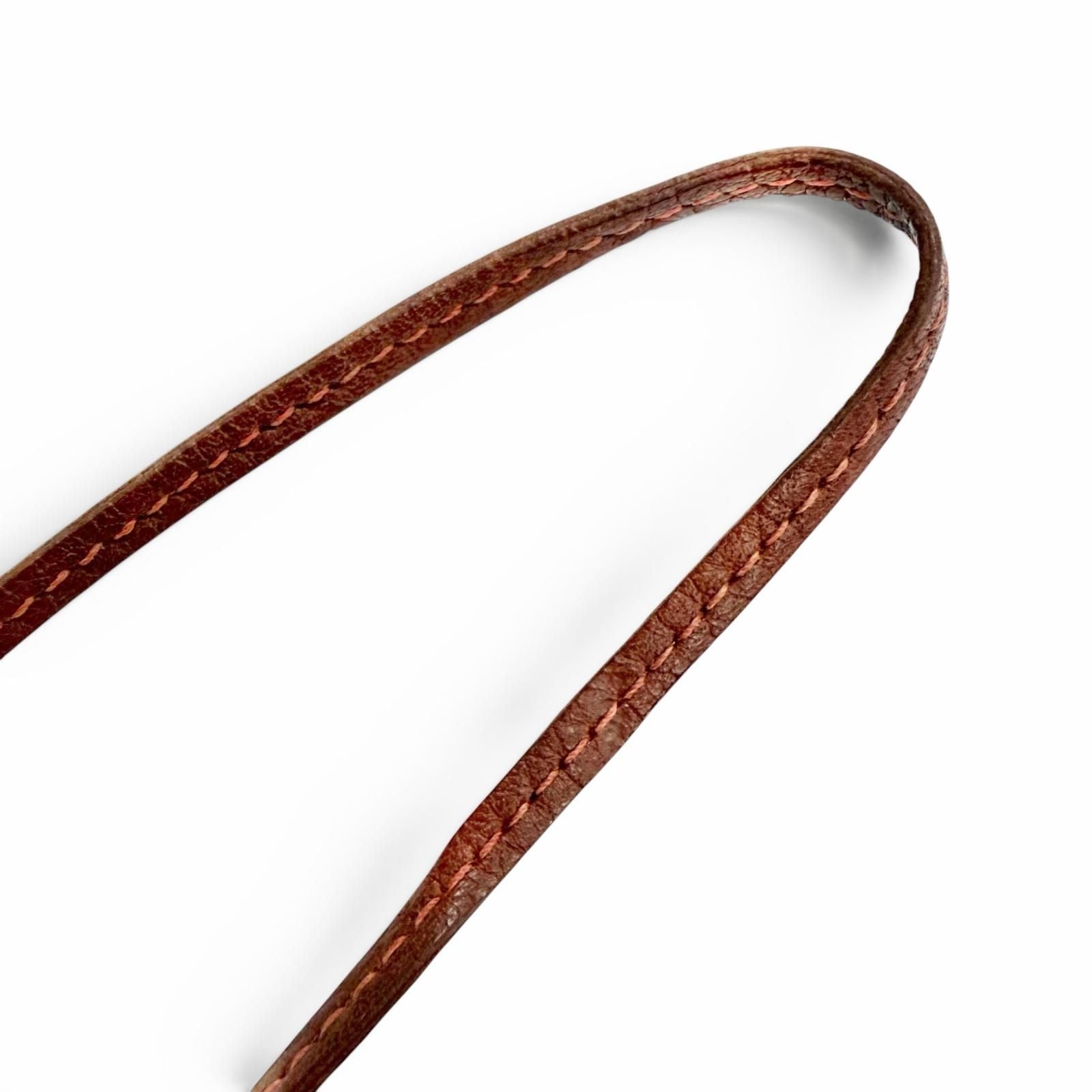 Hermes Vintage Leather Rouge Ash Silver Martin Margiela Era Clochette Necklace — view 6