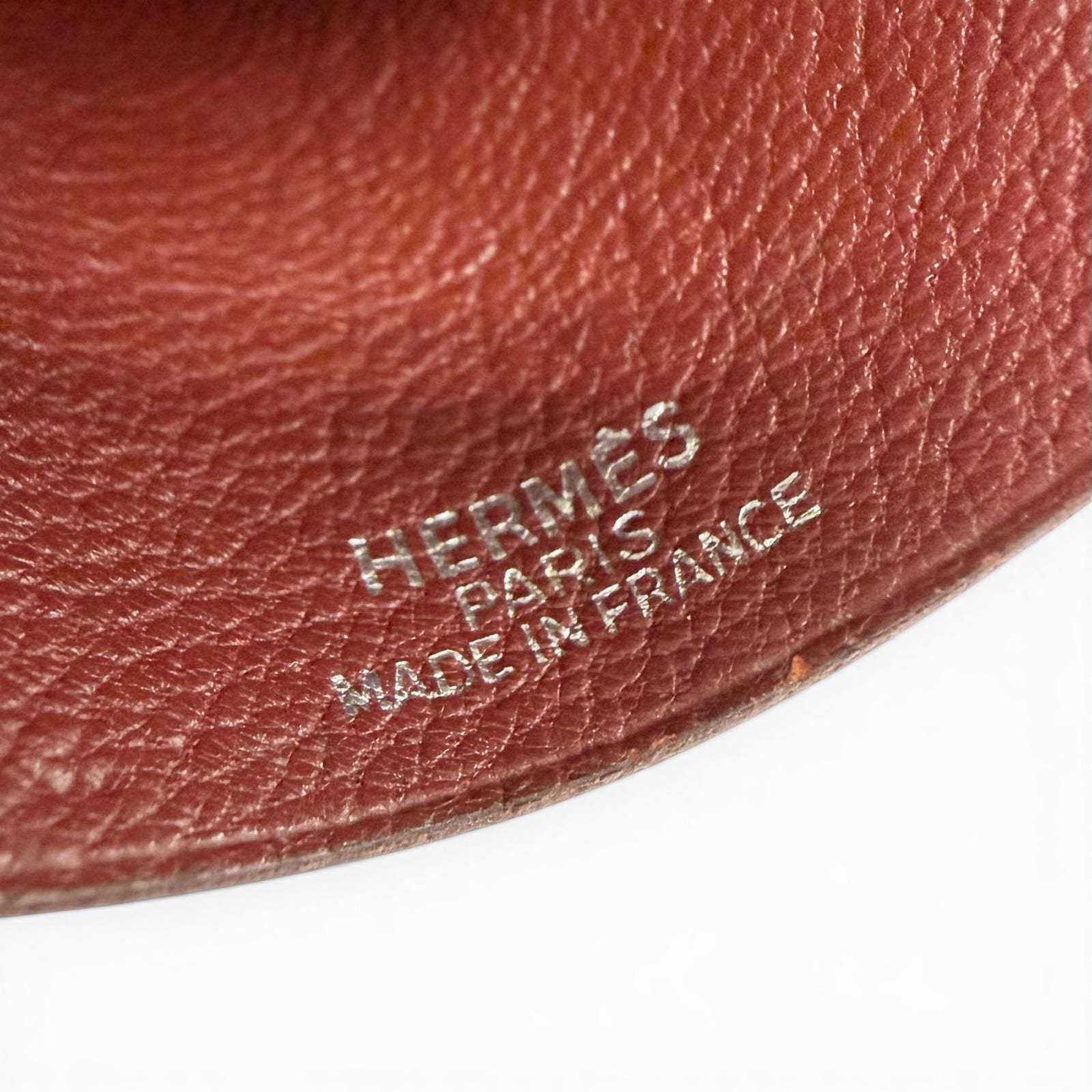 Hermes Vintage Leather Rouge Ash Silver Martin Margiela Era Clochette Necklace — view 8