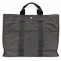 Hermes Her Line Silver Series Canvas Tote Gray