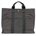 Hermes Her Line Silver Series Canvas Tote Gray