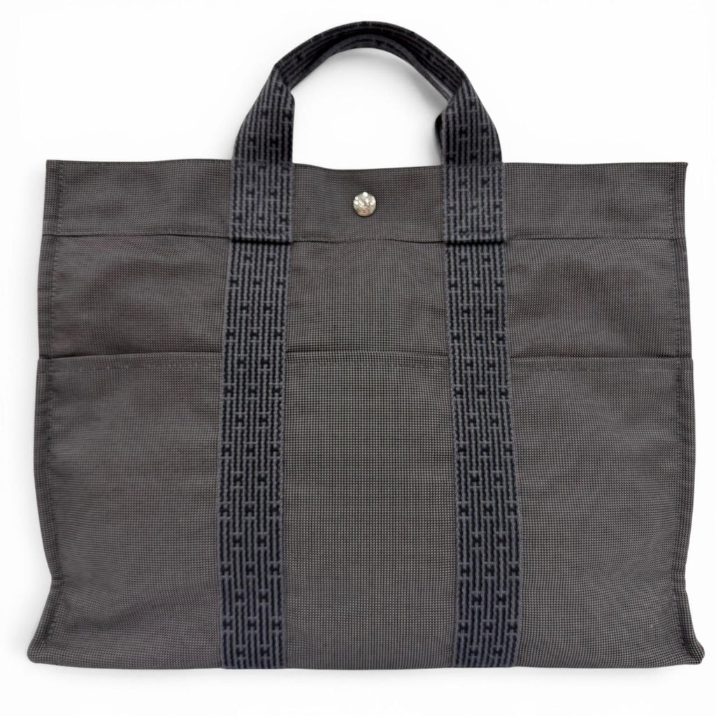 Hermes Her Line Silver Series Canvas Tote Gray — view 2
