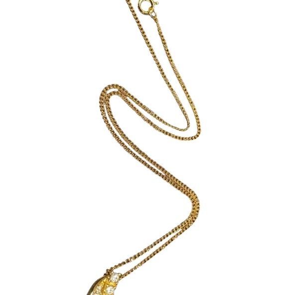 Dior Necklace Gold Metal Rhinestone — view 4