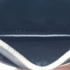 Prada Saffiano Triangle Card Case Leather Coin Black Silver — view 6