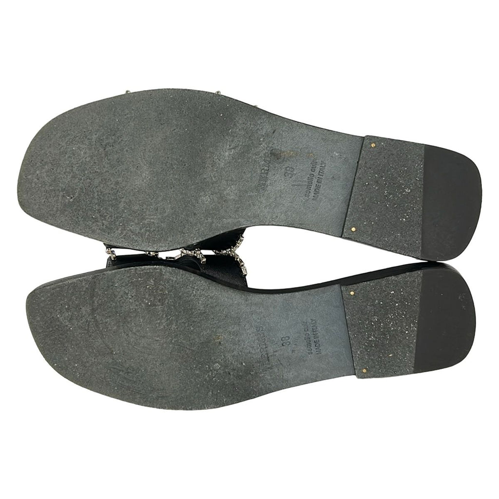 Hermes Sandals 38 Oran Black Bijou Rhinestone — view 4