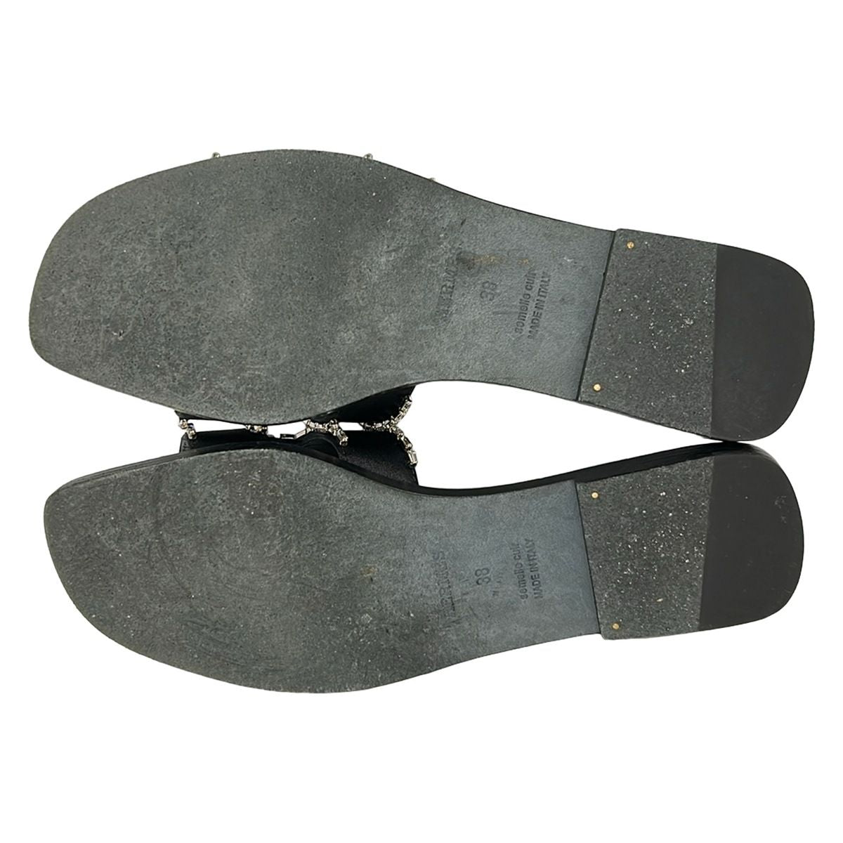Hermes Sandals 38 Oran Black Bijou Rhinestone — view 4