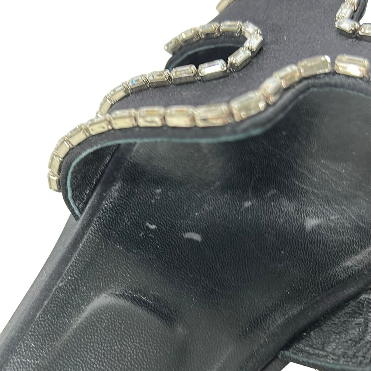 Hermes Sandals 38 Oran Black Bijou Rhinestone — view 7