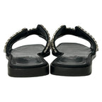 Hermes Sandals 38 Oran Black Bijou Rhinestone — view 3
