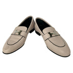 Hermes Loafers 38 Moccasins Paris Light Pink Silver Leather — view 2