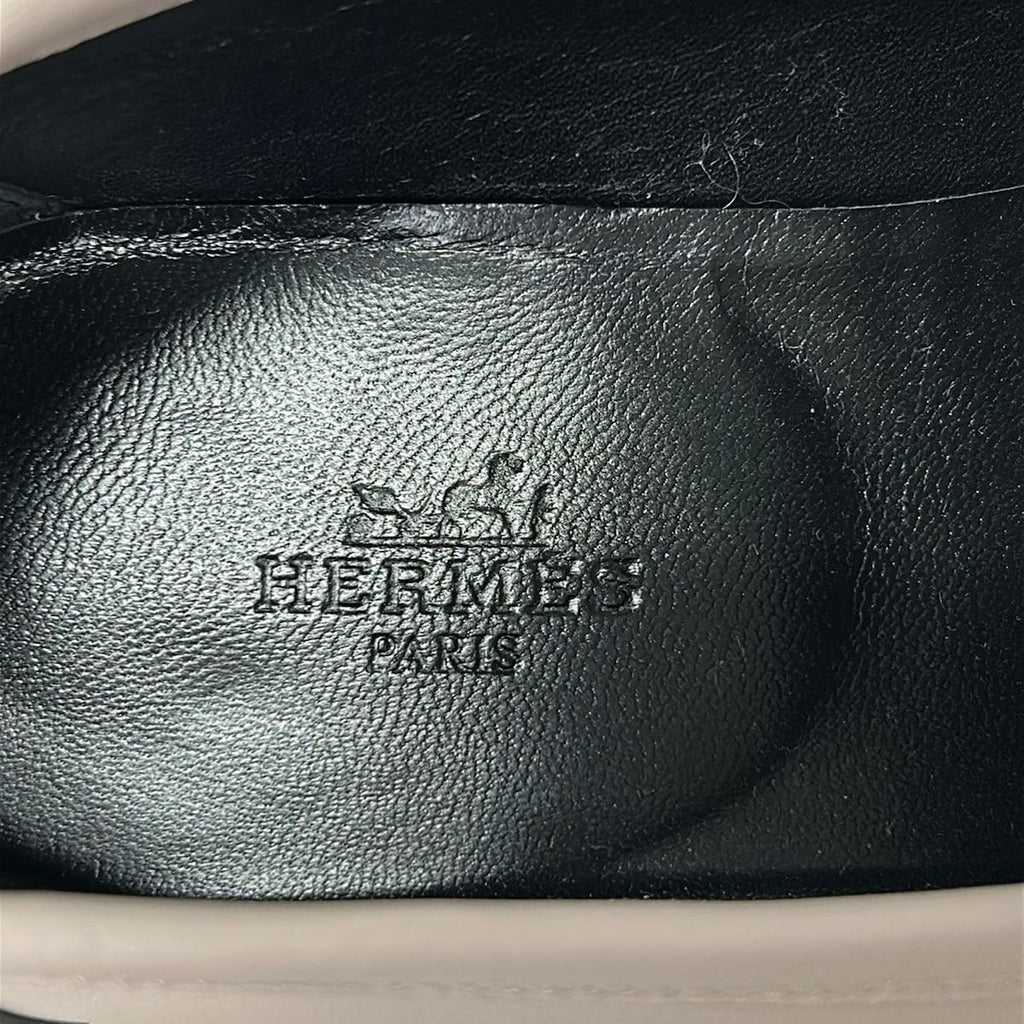 Hermes Loafers 38 Moccasins Paris Light Pink Silver Leather — view 5