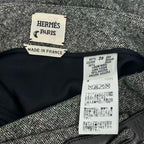 Hermes Skirt Cashmere Leather Gray 38