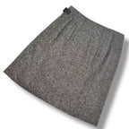 Hermes Skirt Cashmere Leather Gray 38