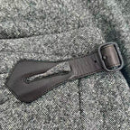 Hermes Skirt Cashmere Leather Gray 38