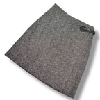 Hermes Skirt Cashmere Leather Gray 38