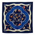 Hermes Carre 90 la Cle Des Champs Key to Freedom Scarf Blue Navy Silk