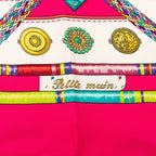 Hermes Carre 90 Petite Seamstress Scarf Pink White Silk — view 6
