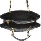 Chanel Quilted CC Logo Grand Shopping Tote GST Chain Shoulder Bag Black Caviar — view 9