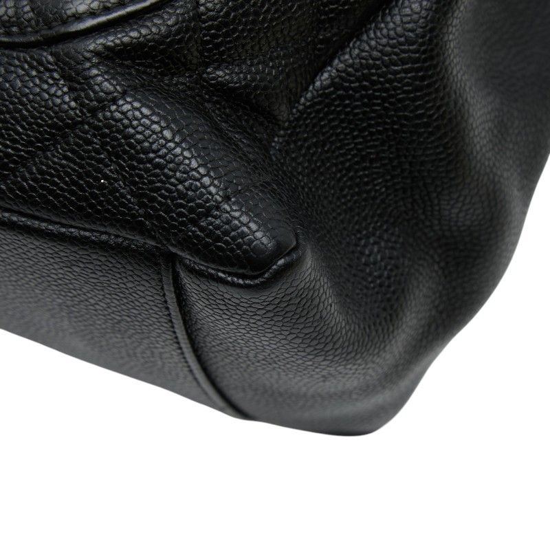 Chanel Quilted CC Logo Grand Shopping Tote GST Chain Shoulder Bag Black Caviar — view 6