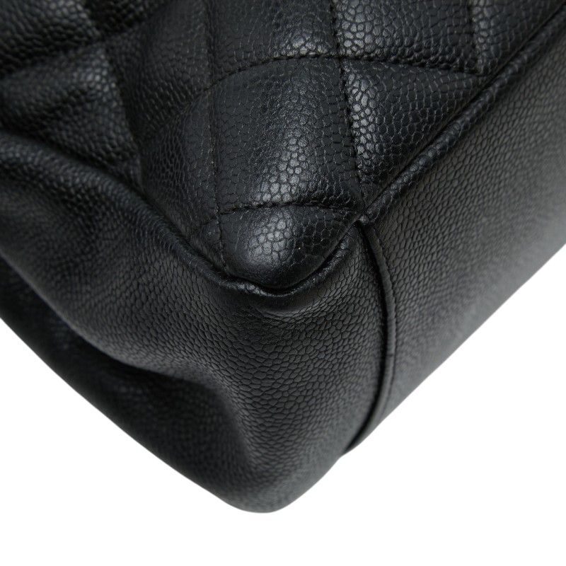 Chanel Quilted CC Logo Grand Shopping Tote GST Chain Shoulder Bag Black Caviar — view 5