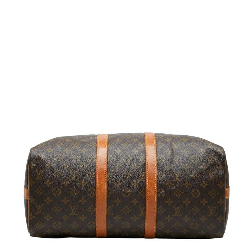Louis Vuitton Monogram Keepall Bandouliere 45 Boston Bag 2-Way Brown Leather — view 3
