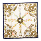 Hermes Carre 90 Arabesques Scarf White Multicolor Silk