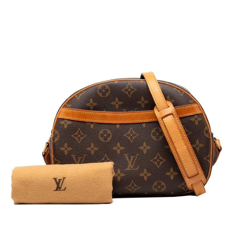Louis Vuitton Monogram Blois Crossbody Shoulder Bag Brown Leather — view 7