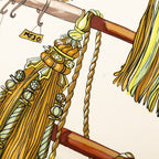 Hermes Carre 90 Pasementerie String Decoration Scarf White Black Silk — view 5