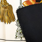 Hermes Carre 90 Pasementerie String Decoration Scarf White Black Silk — view 6