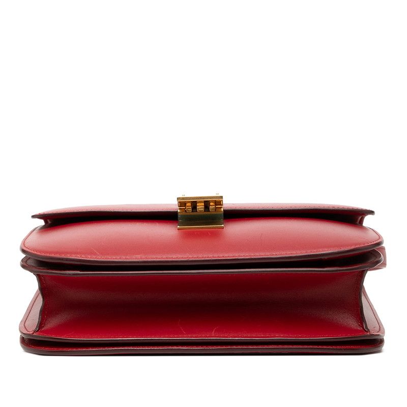 Celine Classic Box Crossbody Shoulder Bag Red Leather — view 3