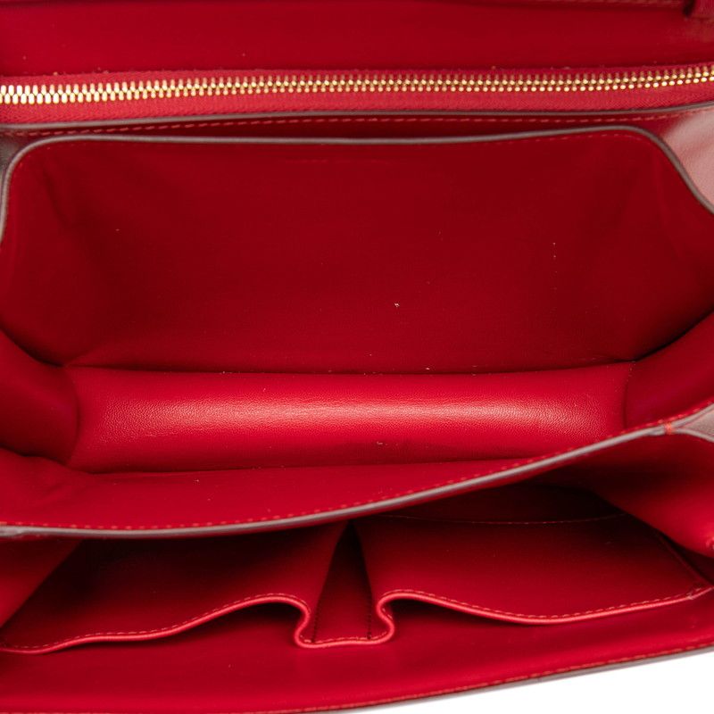 Celine Classic Box Crossbody Shoulder Bag Red Leather — view 4