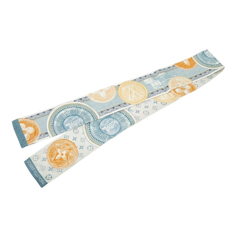 Louis Vuitton Bandeau Merveilles Scarf Blue Silk — view 2