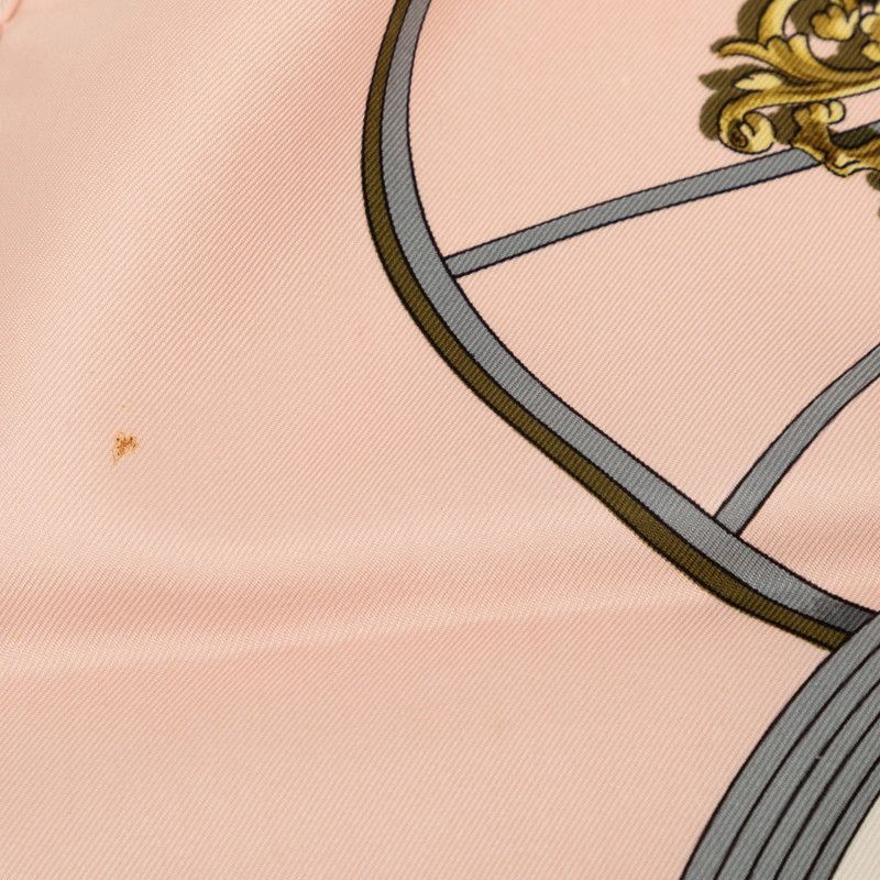 Hermes Carre 90 Spring Scarf Pink White Silk — view 5