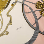 Hermes Carre 90 Spring Scarf Pink White Silk — view 7